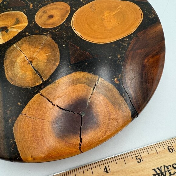 Round Reclaimed Wood Trivet "Country Wood - Picture 9 of 9